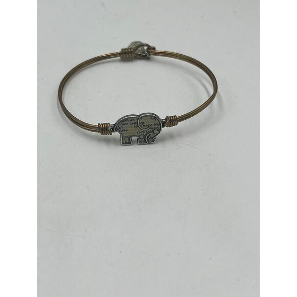 Luca + Danni Lucky Elephant Brass
Bangle Hook Closure Wire Bracelet USA - Picture 2 of 7